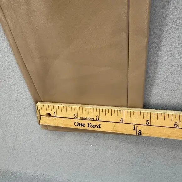 7 For All Mankind Pants Women's XS Tan Faux Leather Preppy Business Casual NWT - Picture 15 of 15